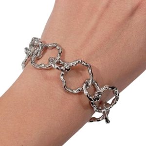 Βραχιόλι αλυσίδα με ανάγλυκους κρίκους - ΧρυσόB3099a