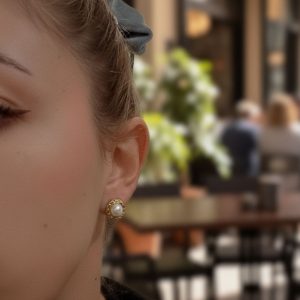 Σκουλαρίκια Πέρλα Ατσάλι Πλεκτό ΣτεφάνιB3104