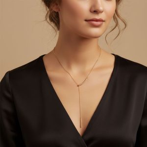 Μακρύ ατσάλινο κολιέ σε χρυσό χρώμα Stainless steel long gold necklaceB3143