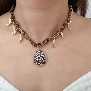 Ατσάλινο Κολιέ με Θαλασσινά Charms & Κομψές ΛεπτομέρειεςN66