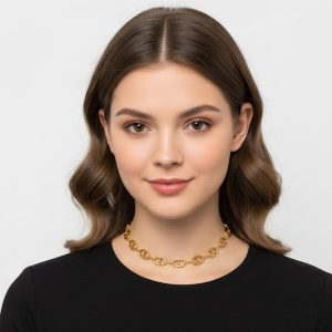 Ατσάλινο κολιέ οβάλ σχέδιο - ΧρυσόN78