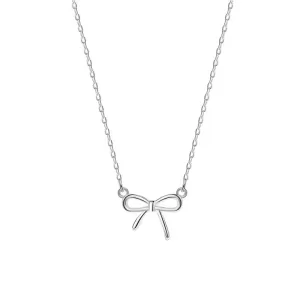 Λεπτή Αλυσίδα Με Φιογκάκι Κρεμαστό Ασήμι S925S035