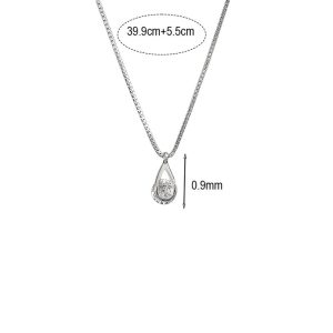 Κολιέ Απο Ασήμι s925 Με Κρεμαστό Δάκρυ Και Πέτρα ΖιργκόνS039