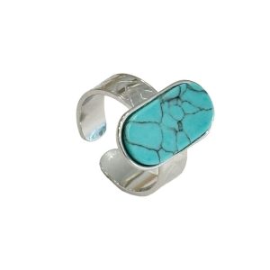 Ατσάλινο Δαχτυλίδι Mε Χρωματιστή Πέτρα - ΧρυσόJ95