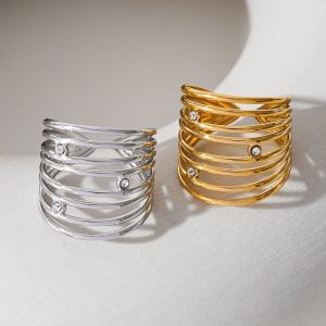 Ατσάλινο Ρυθμιζόμενο Δαχτυλίδι - ΑσημίJ130