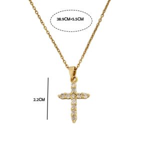 Μενταγιόν Σταυρός Με Γυαλιστερές Πέτρες Ασημί - ΧρυσόΧ-005Α