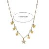 Ατσάλινο Κολιέ Με Αστεράκια Και ΠέρλεςX00032