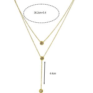 ΚολιέΑτσάλινο Με Κρεμαστό Διαμαντάκι - ΧρυσόX00033A