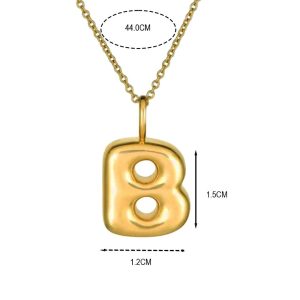 Ατσάλινο Κολιέ Μονόγραμμα B - ΑσημίΧ00035Β