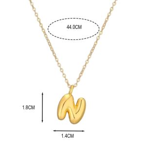 Ατσάλινο Κολιέ Μονόγραμμα N - ΑσημίΧ00047Β