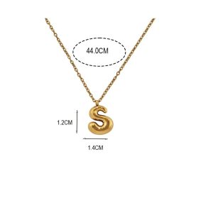 Ατσάλινο Κολιέ Μονόγραμμα "S" - ΑσημίΧ00052Β