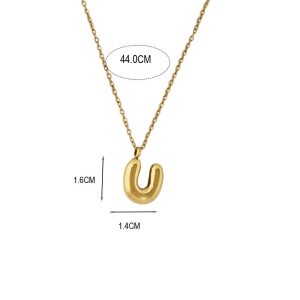 Ατσάλινο Κολιέ Μονόγραμμα "U" - ΑσημίΧ00054Β