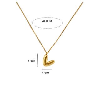 Ατσάλινο Κολιέ Μονόγραμμα "V" - ΑσημίΧ00055Β