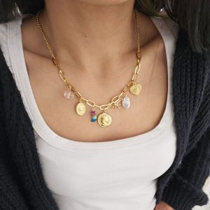 Κολιέ Απο Ανοξείδωτο Ατσάλι Με Κρεμαστά ΣτοιχείαX00108A