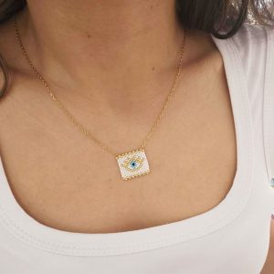 Ατσάλινο Κολιέ Με Χάντρες Miyuki - ΧρυσόX00122A