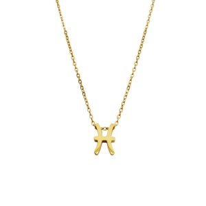 Ατσάλινο Κολιέ Με Ζώδιο (Ιχθύες) - ΑσημίX00136B