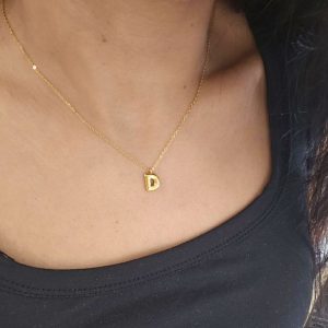 Ατσάλινο Κολιέ Μονόγραμμα D Balloon - ΑσημίX00145B