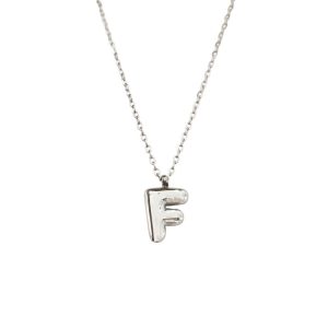 Ατσάλινο Κολιέ Μονόγραμμα F Balloon - ΧρυσόX00147A