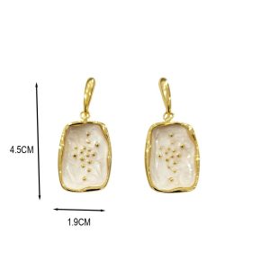 Σκουλαρίκια Κρεμαστά Με Σμάλτο Από Ανοξείδωτο Ατσάλι - ΡοζX00150