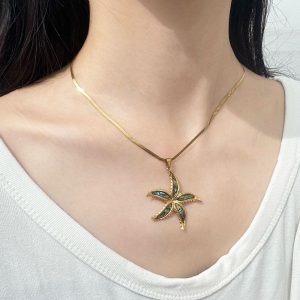 Κολιέ Ατσάλινο με Μενταγιόν ΑστερίαX00182