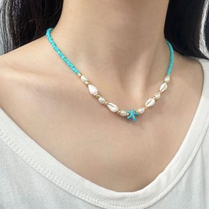 Ατσάλινο Κολιέ με Κοχύλια