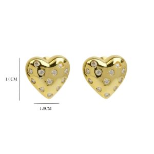Χρυσά Σκουλαρίκια Καρφωτά Σε Σχήμα ΚαρδιάςX003