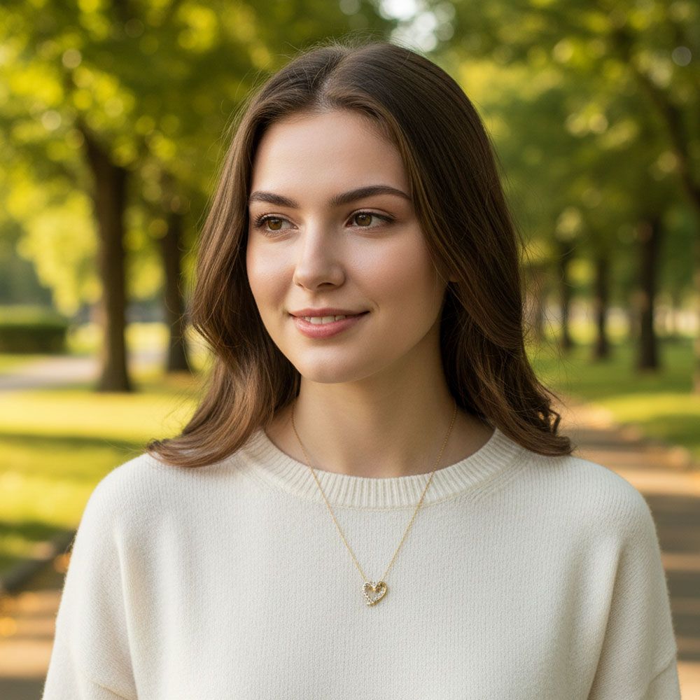 Ατσάλινο Κολιέ Καρδιά με Ζιργκόν Ατσάλινο Κολιέ Καρδιά με ΖιργκόνX00392