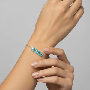 Βραχιόλι Ατσάλι Μαίανδρος Στυλ Μπλε Opal Ασημί ΑπόχρωσηX00449B