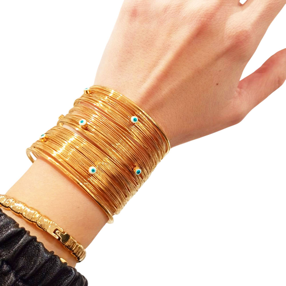 Χειροπέδα Ατσάλινη από Σύρμα με Ματάκια Χρυσή Χειροπέδα Ατσάλινη από Σύρμα με Ματάκια ΧρυσήX00454