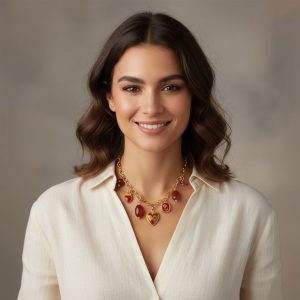 Κολιέ Ατσάλι με Διακοσμητικά Μενταγιόν