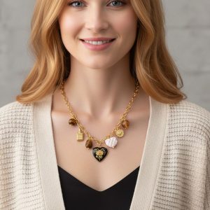 Κολιέ Ατσάλι με Κρεμαστά Στοιχεία σε Διάφορες ΑποχρώσειςX00467