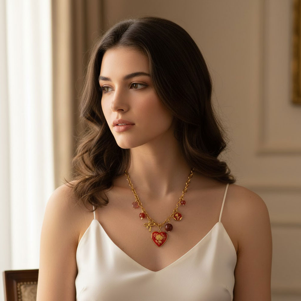 Κολιέ Ατσάλι με Κρεμαστά Στοιχεία & Καρδιά που Ανοίγει Κολιέ Ατσάλι με Κρεμαστά Στοιχεία & Καρδιά που ΑνοίγειX00468