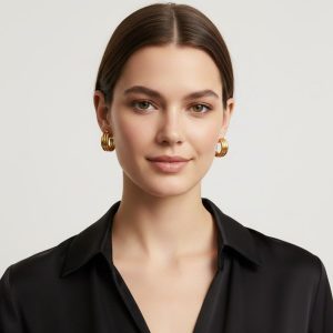 Σκουλαρίκια κρίκοι 3 σειρών σετ 12τμχA57021