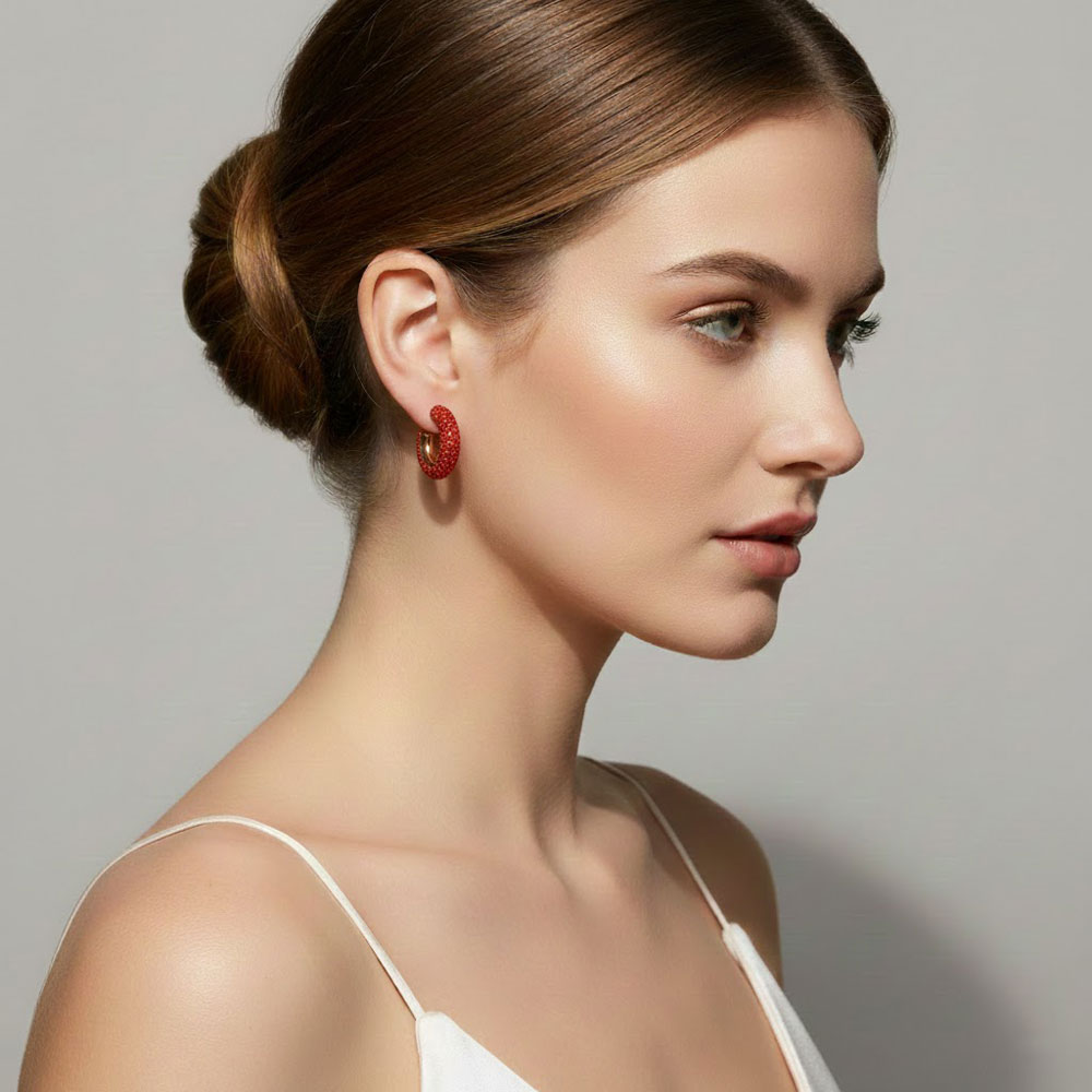 Σετ12 τμχ Σκουλαρίκια Κρίκοι με Στρας & Ατσάλινη Βελόνα Σετ12 τμχ Σκουλαρίκια Κρίκοι με Στρας & Ατσάλινη ΒελόναX00475