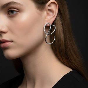 Σκουλαρίκια Ατσάλι Πολυμορφικά ΑσημίX00577B