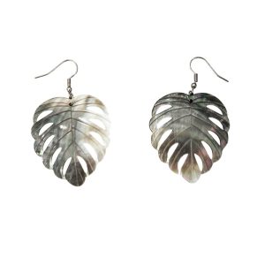 Ατσάλινα Σκουλαρίκια Σχήμα ΦύλλουX0076