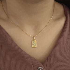 Ατσάλινο Κολιέ Boho Με Κρεμαστό Στοιχείο - ΑσημίX0089B