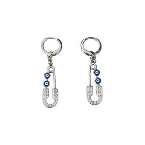 Σκουλαρίκια Παραμάνα Με Ζιργκόν Και ΜατάκιX022