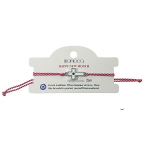 Χειροποίητο βραχιόλι μαρτάκι με σχεδιο σταυροΑ10040-1