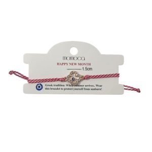 Χειροποίητο βραχιόλι μαρτάκι με ματι και strassΑ10043-2