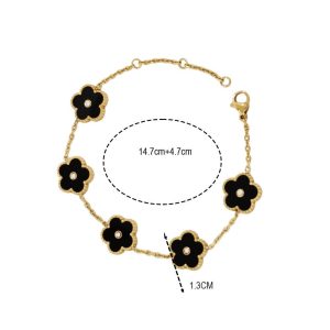 Βραχιόλι Απο Ανοξείδωτο Ατσάλι Τετράφυλλα Τριφύλλια Με Στρας - ΧΡΥΣΟ/ΑΣΠΡΟΑ3555Α