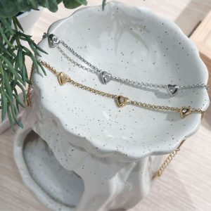 Ατσάλινο Βραχιόλι Καρδιά - ΧρυσόA3659