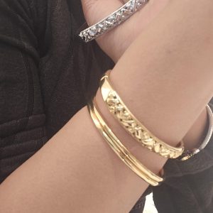 Ατσάλινη Χειροπέδα Vintage Με Ανάγλυφες Λεπτομέρειες - ΑσημίA35024