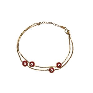 Ατσάλινο Βραχιόλι Με Διπλή Αλυσίδα - ΆσπροA3216A