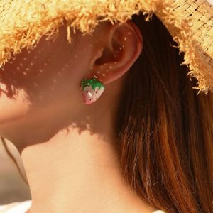 Σκουλαρίκια Ατσάλινα Καρφωτά ΦραουλίτσεςX00113