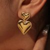 Σκουλαρίκια Διπλή Καρδιά από Ατσάλι - ΧρυσόA2047A