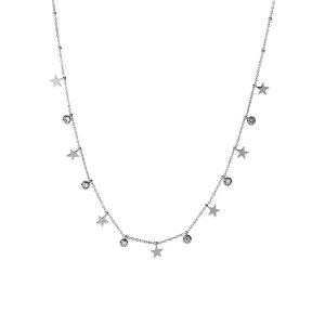 Ατσάλινο Κολιέ Με Αστεράκια - ΧρυσόA3148A