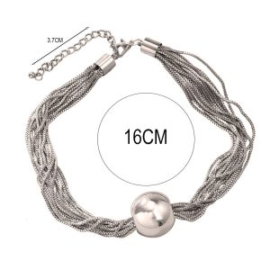 Ατσάλινο Βραχιόλι Πολύσειρο Με Μπίλια - Χρυσόdd1b5a0cd5f9