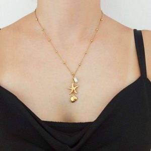 Ατσάλινο Κολιέ με Μεταλλικές Χάντρες