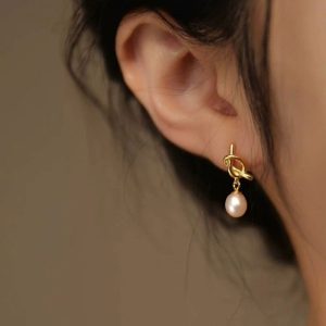 Ατσάλινα Σκουλαρίκια Κρεμαστά - ΧρυσόA3016A